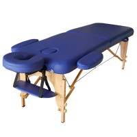 Kinefis Standard folding wooden stretcher: two sections, light and resistant, adjustable head 186 x 60 cm (blue or black)